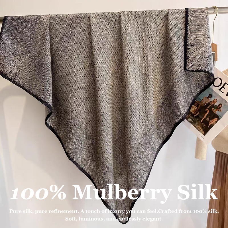 Pashmina Wrap Large - وشاح حرير طبيعي كبير الحجم 110x110