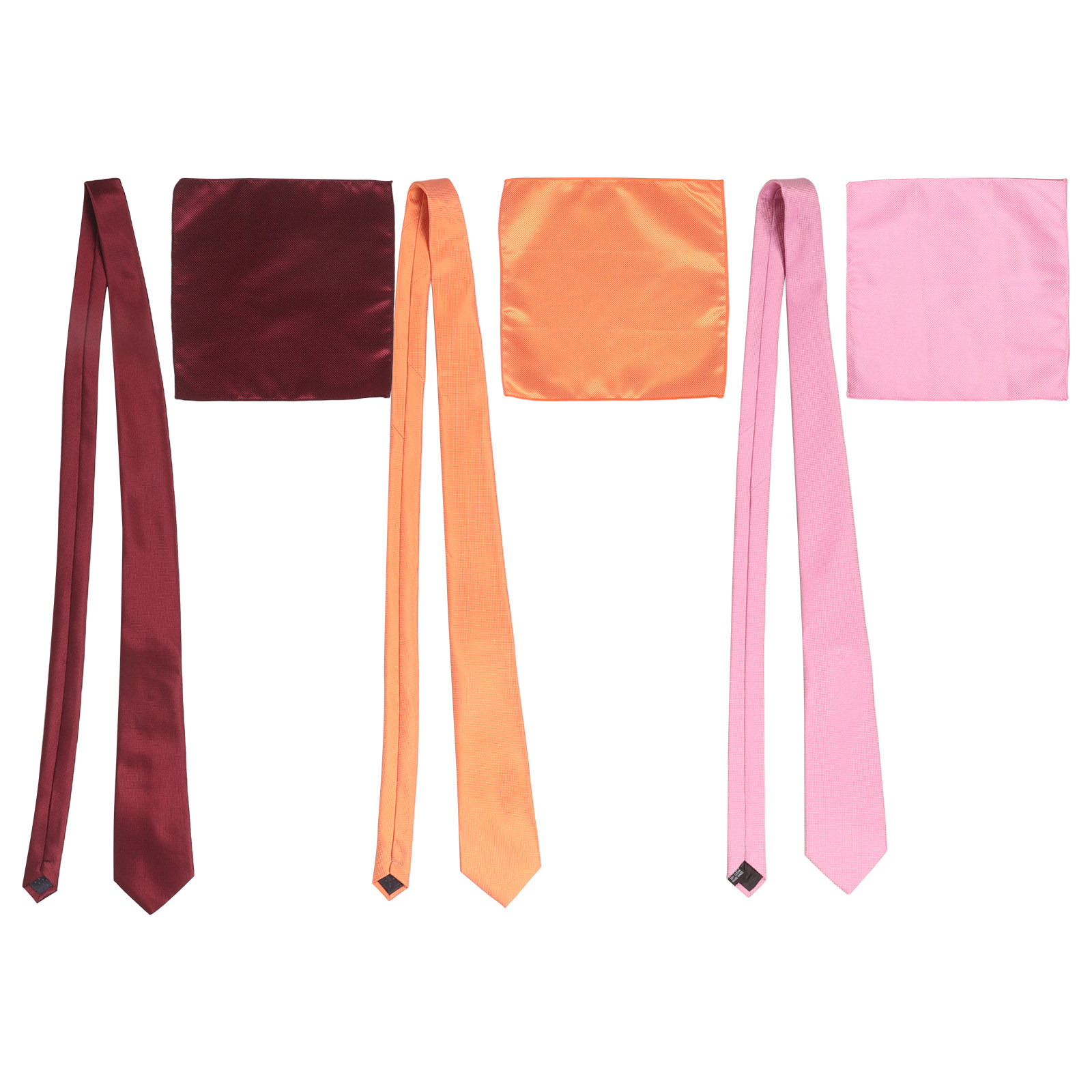 Pocket Square Set - طقم ربطة عنق رجالية بلون موحد