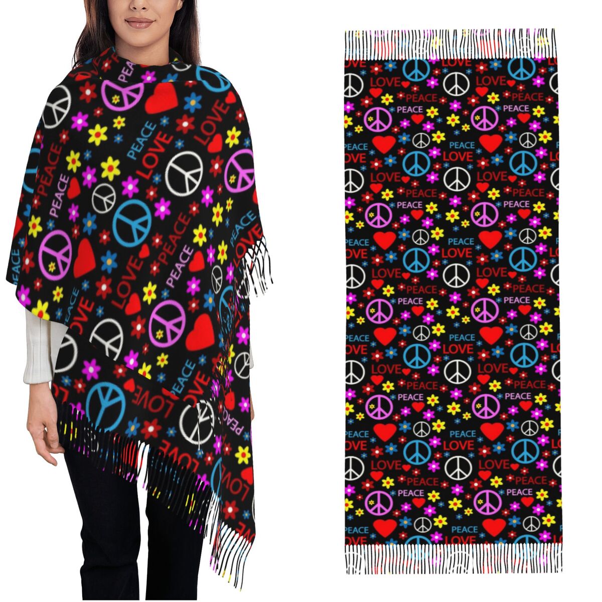 Pashmina Wrap Large - وشاح بنمط الحب من Peace Foral