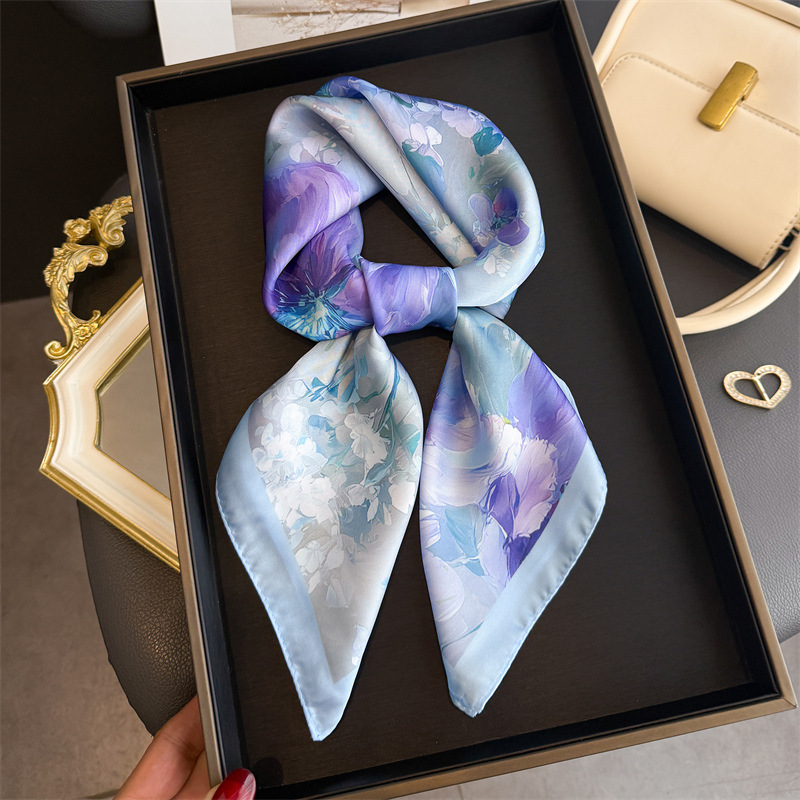 Silk Neck Scarf - 2026 جديد الأزهار طباعة الحرير وشاح