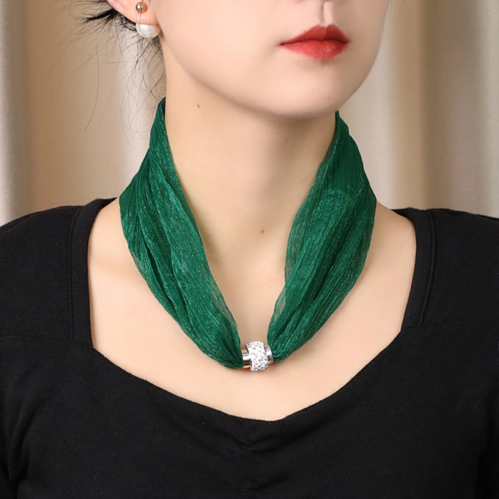 Ascot Neck Scarf - وشاح نسائي فاخر بإبزيم مغناطيسي، وشاح