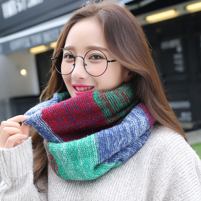 Infinity Scarf Knit - إنفينيتي قوس قزح محبوك الأوشحة للنساء