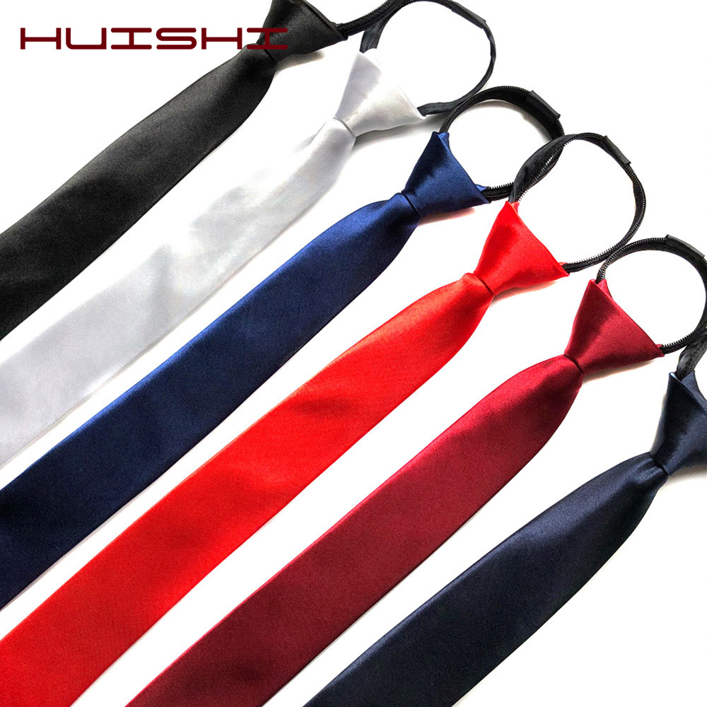Skinny Tie Men - HUISHI ربطات عنق بسحاب مربوط مسبقًا