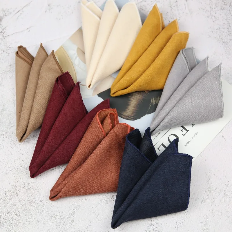 Pocket Square Set - منديل جيب رجالي 24 سم بلون