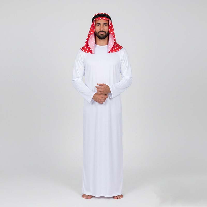 Ascot Neck Scarf - زي عربي تقليدي للرجال، ثوب عربي،