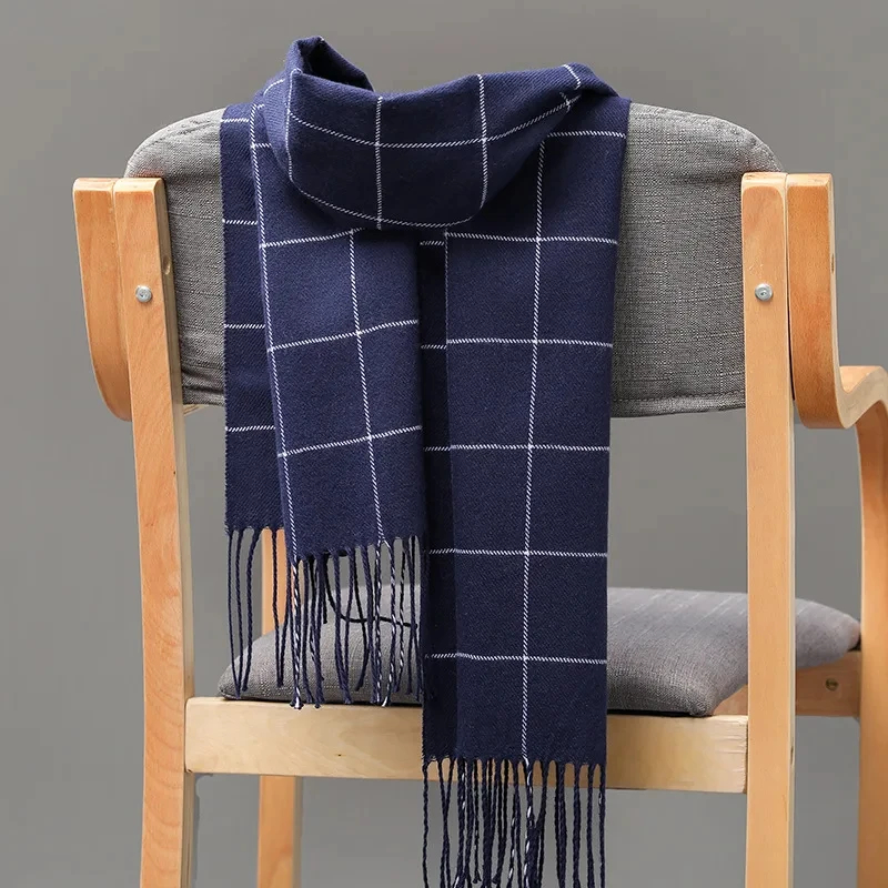 Muffler Men Wool - 2024 جديد الشتاء الرجال وشاح الدفء