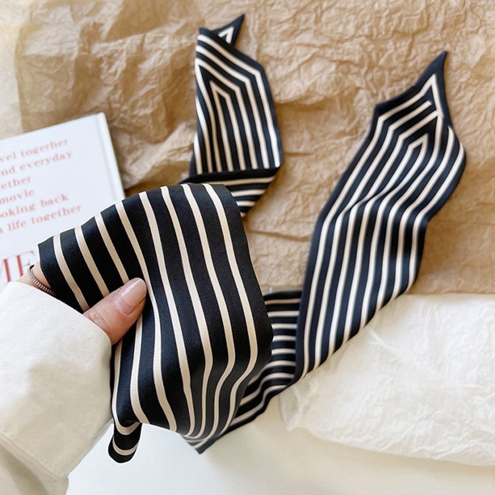 شال نسائي أنيق مخطط بنمط فرنسي - مراجعة Silk Tie Striped وسعره