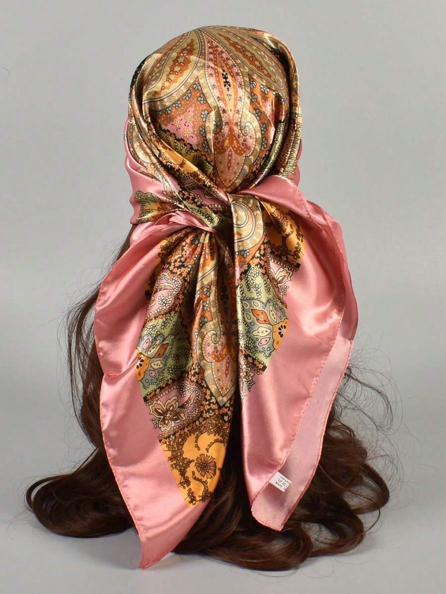 وشاح نسائي متعدد الألوان بنقشة - مراجعة Face Scarf Mask وسعره