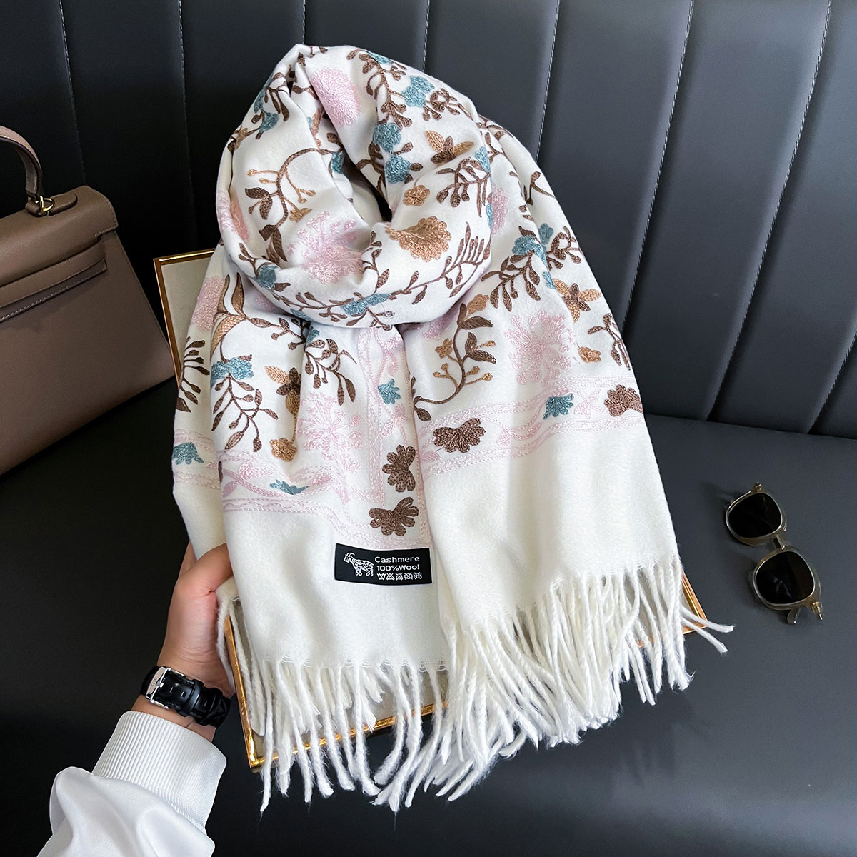 جديد شتاء دافئ الكشمير وشاح لل - مراجعة Woven Scarf Blanket وسعره