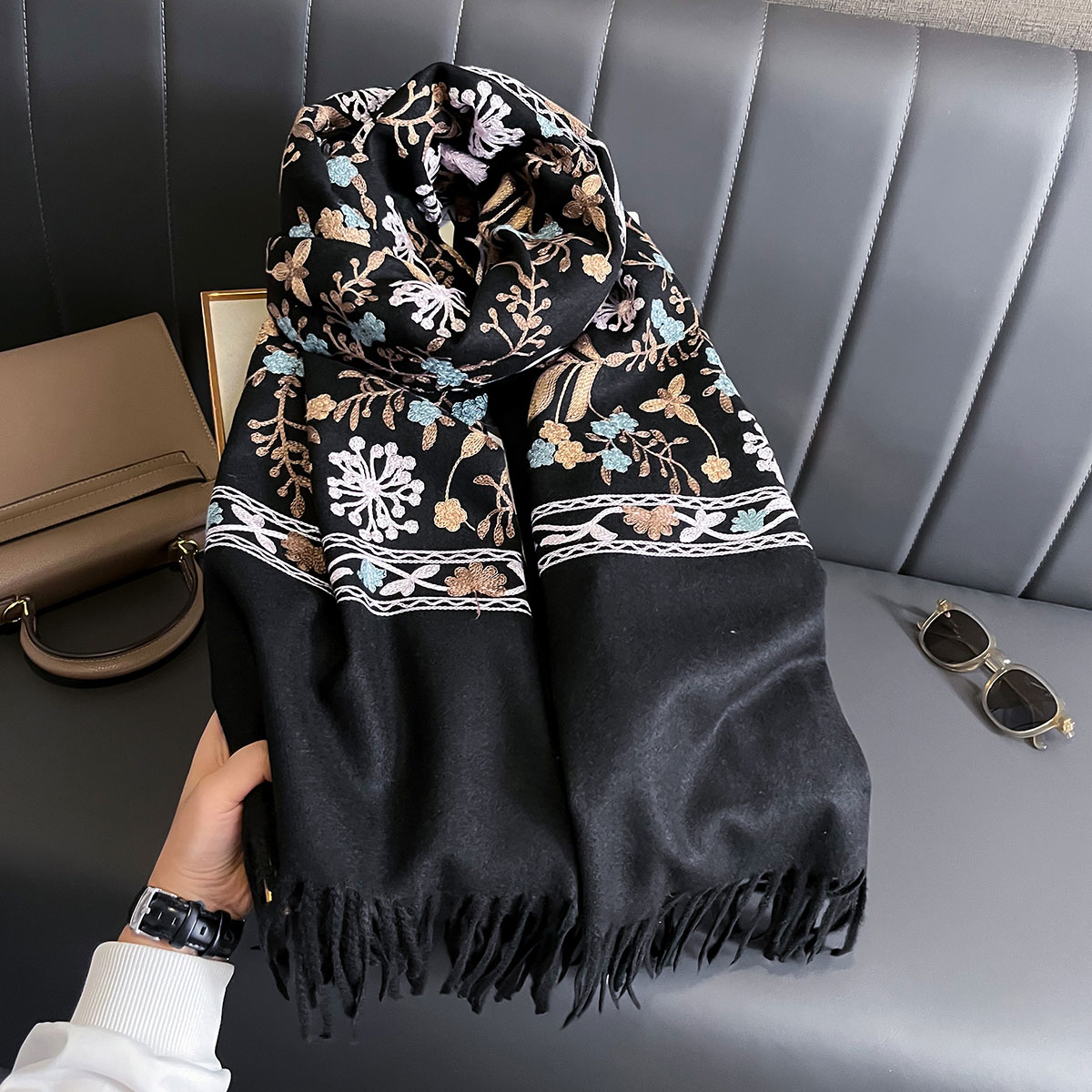 جديد شتاء دافئ الكشمير وشاح لل - مراجعة Woven Scarf Blanket وسعره
