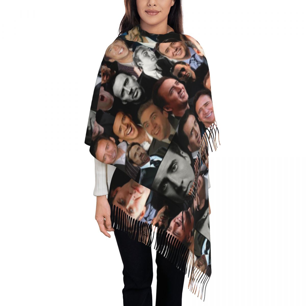 نيكولاس كيج كولاج شال يلتف الم - مراجعة Pashmina Wrap Large وسعره