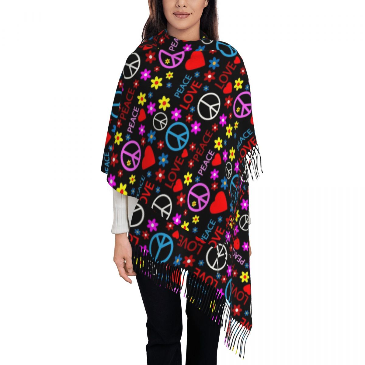 وشاح بنمط الحب من Peace Foral  - مراجعة Pashmina Wrap Large وسعره
