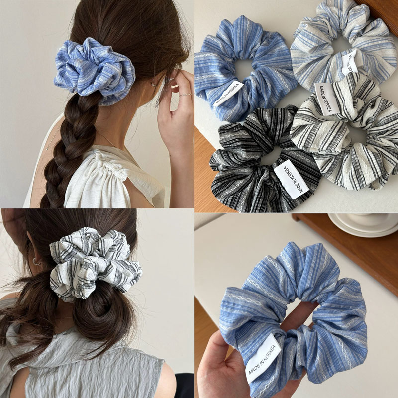 2024 كوريا موضة شريط الشعر الأ - مراجعة Silk Tie Striped وسعره