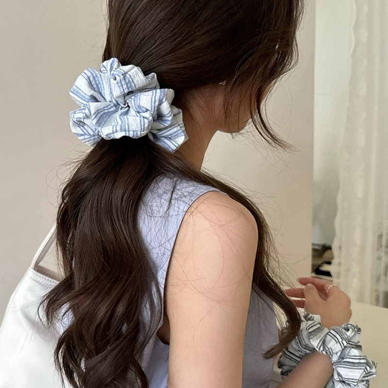 2024 كوريا موضة شريط الشعر الأ - مراجعة Silk Tie Striped وسعره