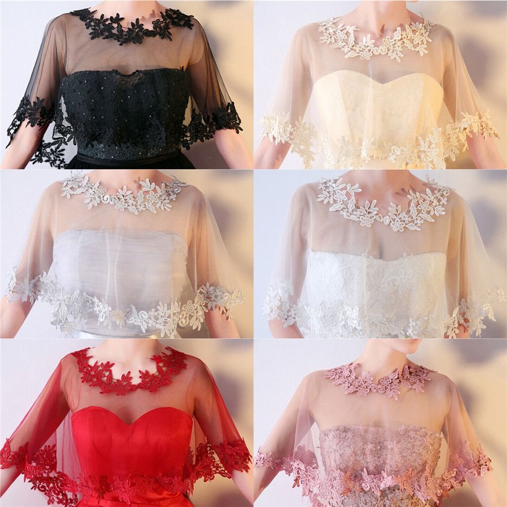 أزياء من الدانتل قصيرة الأكمام - مراجعة Stole Wedding Shawl وسعره