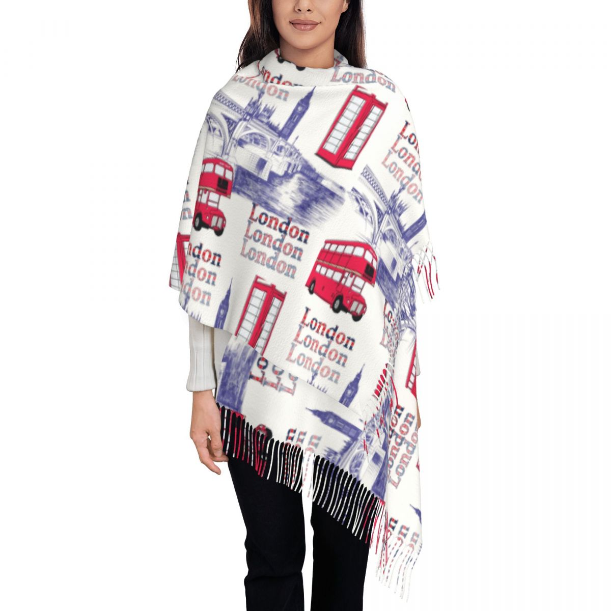 لندن إنجلترا مشاهد شالات يلتف  - مراجعة Pashmina Wrap Large وسعره