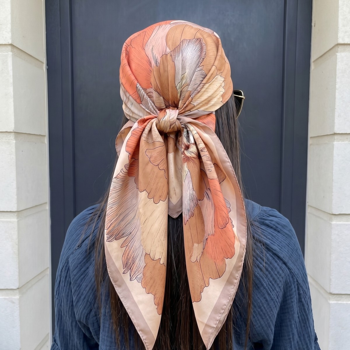 وشاح حريري مربع للنساء، باندان - مراجعة Pashmina Wrap Large وسعره