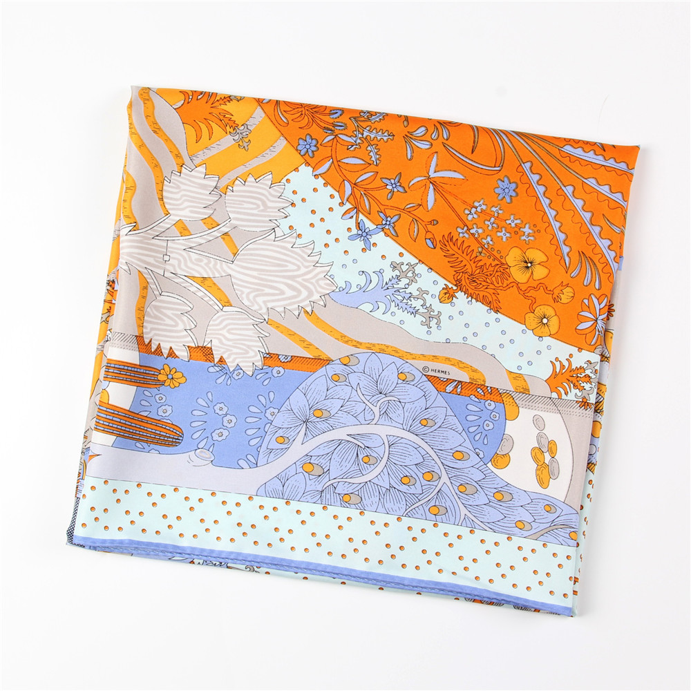وشاح حريري ملفوف يدويًا للنساء - مراجعة Scarf Silk Square وسعره
