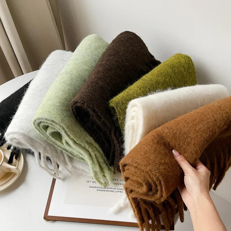 وشاح سيدة الخريف الشتاء الصلبة - مراجعة Muffler Men Wool وسعره