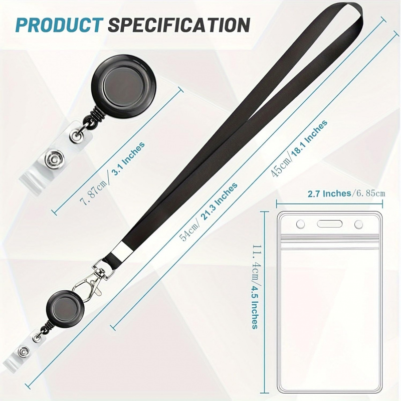 4 قطع حبل تعليق أسود قابل للسح - مراجعة Lanyard Badge Holder وسعره