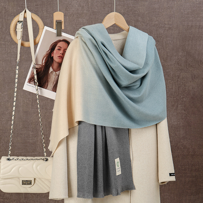 جديد 2024 التدرج الكشمير وشاح  - مراجعة Woven Scarf Blanket وسعره