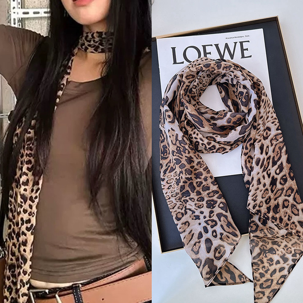 ليوبارد صغير طويل وشاح حريري ا - مراجعة Ascot Neck Scarf وسعره