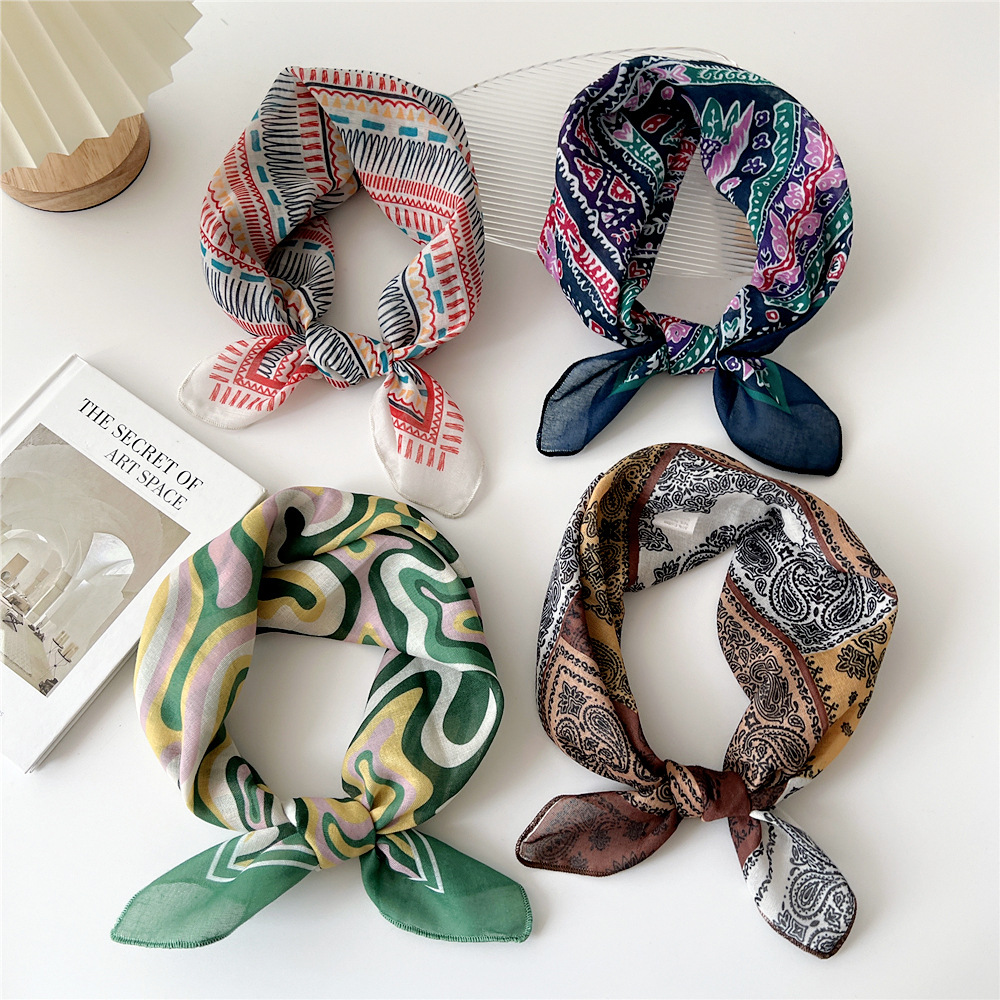 موضة القطن وشاح المرأة الأزهار - مراجعة Bandana Cotton وسعره