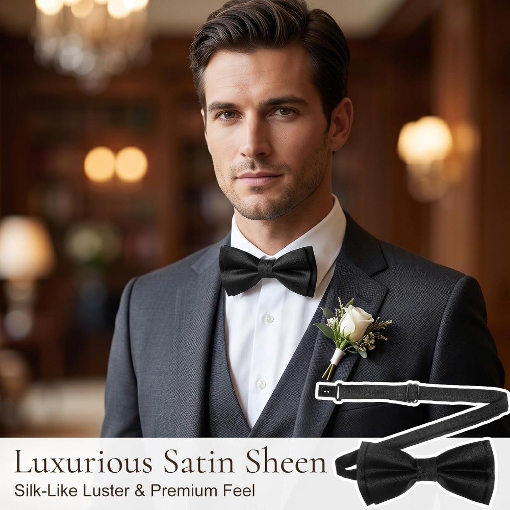 ربطات عنق رجالية، مجموعة من قط - مراجعة Bow Tie Pre Tied وسعره