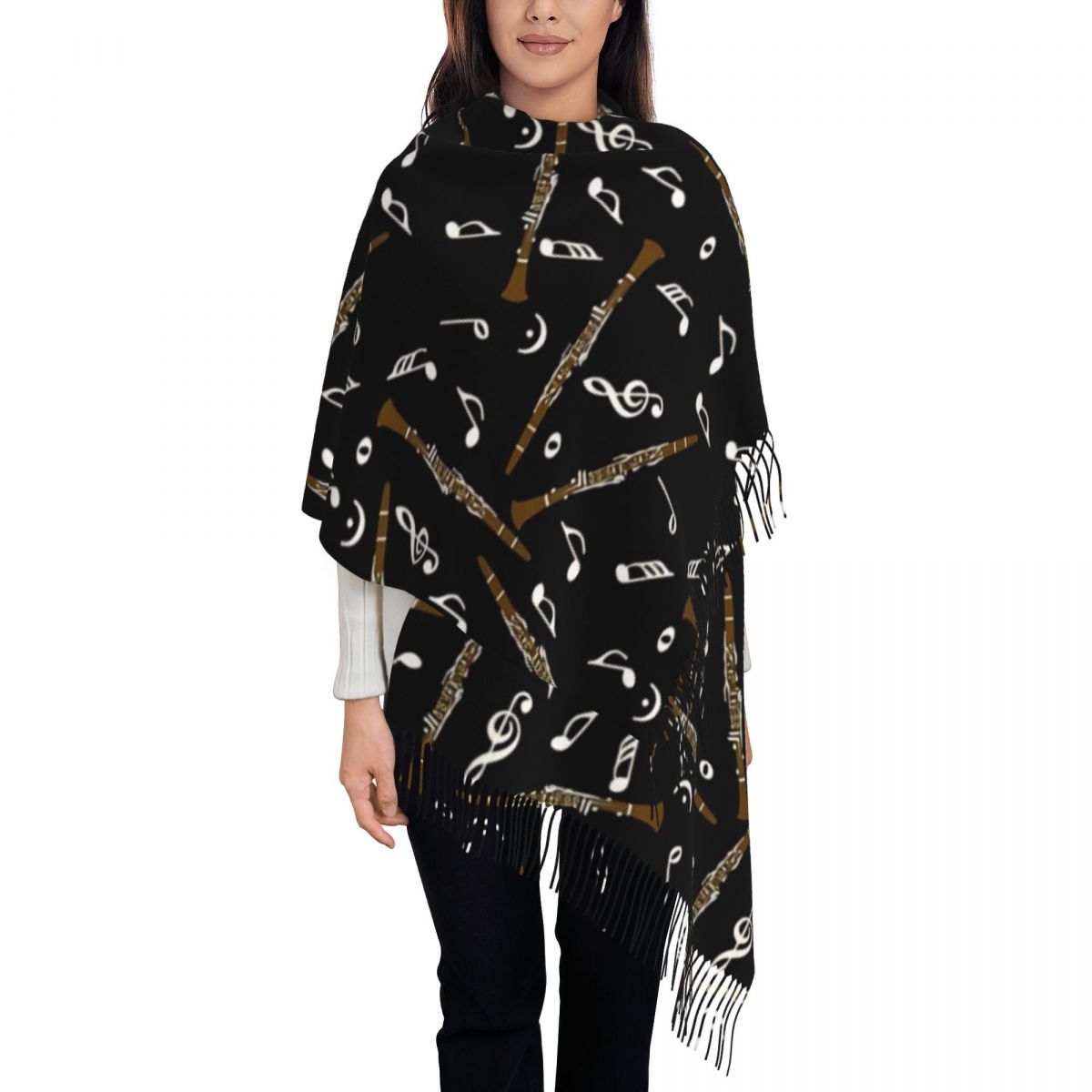 وشاح نسائي مع شرابة كلارينيت م - مراجعة Pashmina Wrap Large وسعره