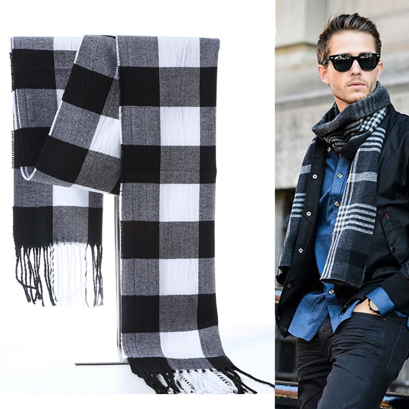 الشتاء الرجال وشاح منقوشة شريط - مراجعة Muffler Men Wool وسعره