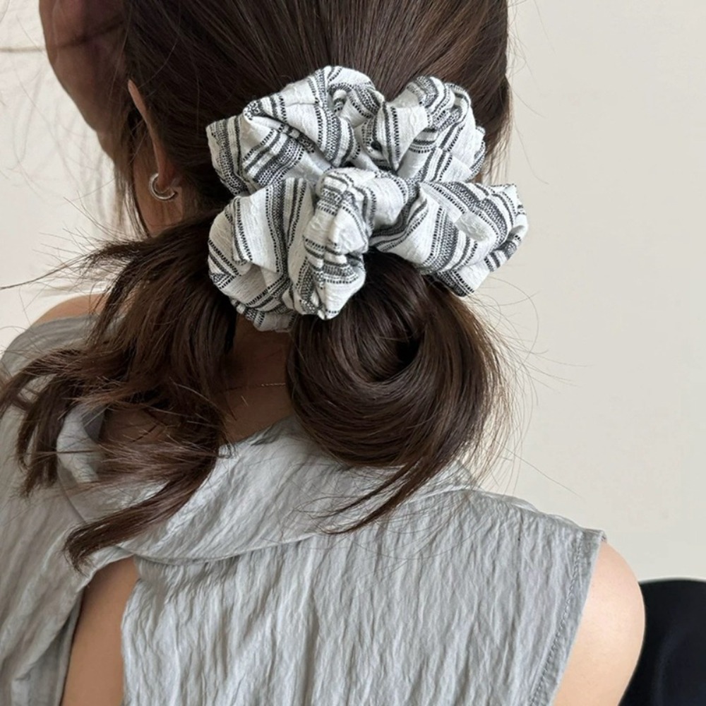 2025 كوريا موضة شريط الشعر الأ - مراجعة Silk Tie Striped وسعره