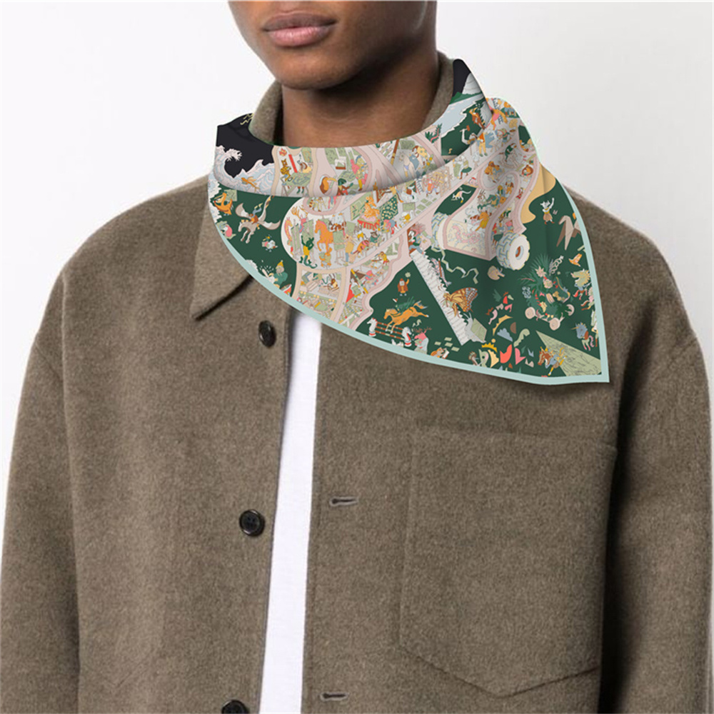 حك وشاح حريري امرأة موضة اللوح - مراجعة Scarf Silk Square وسعره
