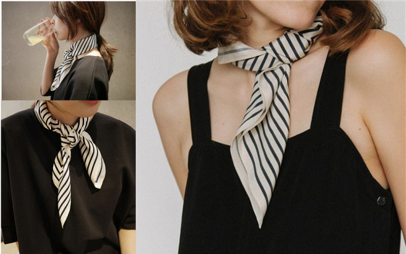هامش إطار أوشحة مربعة باندانا  - مراجعة Silk Tie Striped وسعره