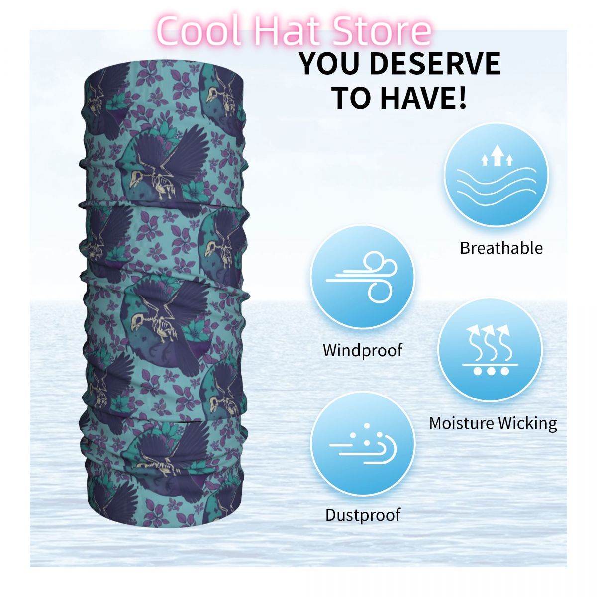 الغراب الهيكل العظمي والقمر عق - مراجعة Neck Warmer Tube وسعره