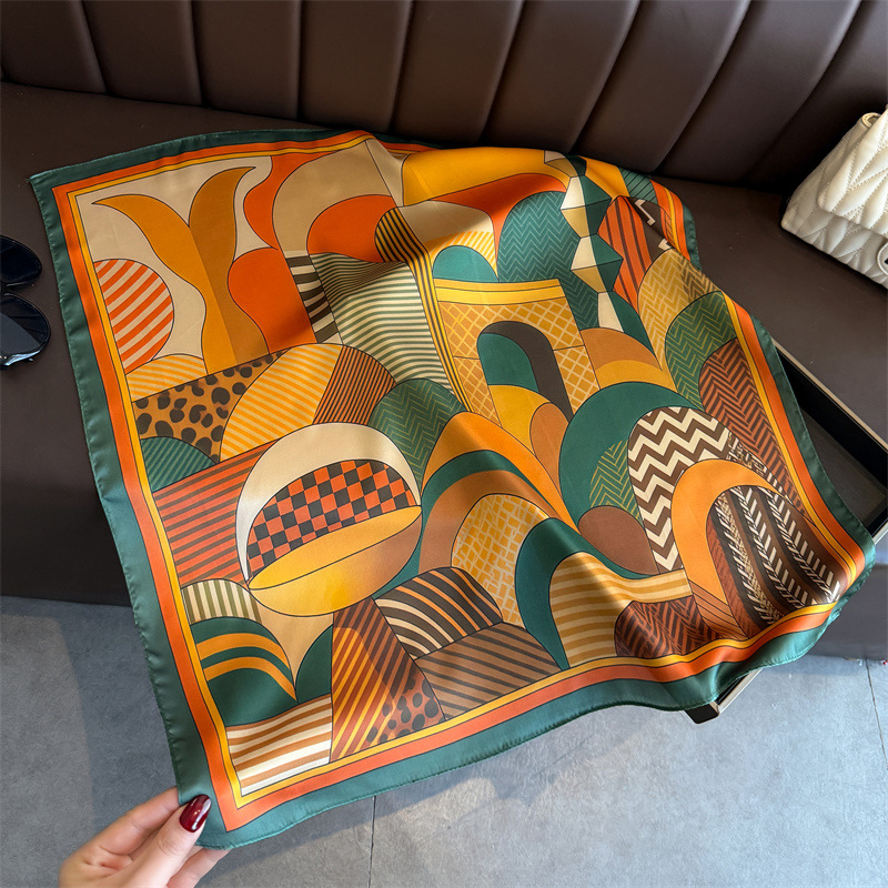 2026 جديد الهندسة طباعة الحرير - مراجعة Ascot Neck Scarf وسعره