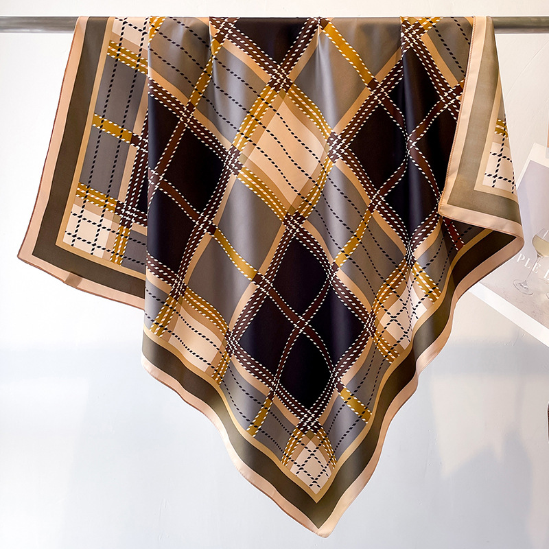 وشاح حريري مربع مطبوع جديد للص - مراجعة Silk Tie Striped وسعره
