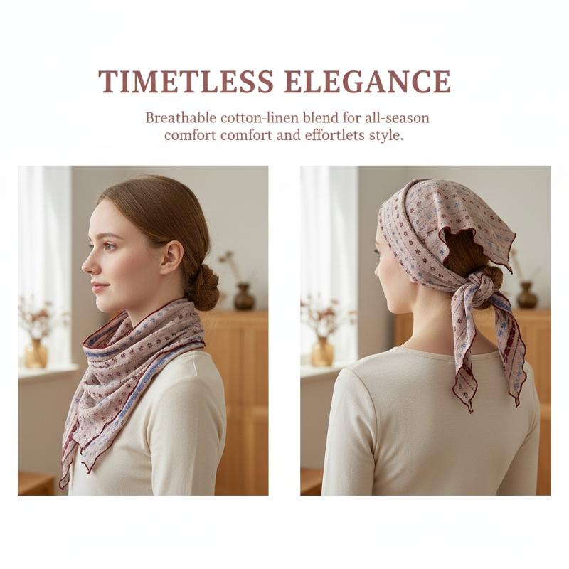 وشاح مثلث من القطن والكتان بطب - مراجعة Bandana Cotton وسعره