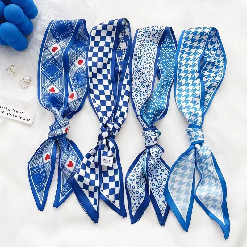 وشاح حريري أزرق كلاين جديد بنق - مراجعة Silk Neck Scarf وسعره