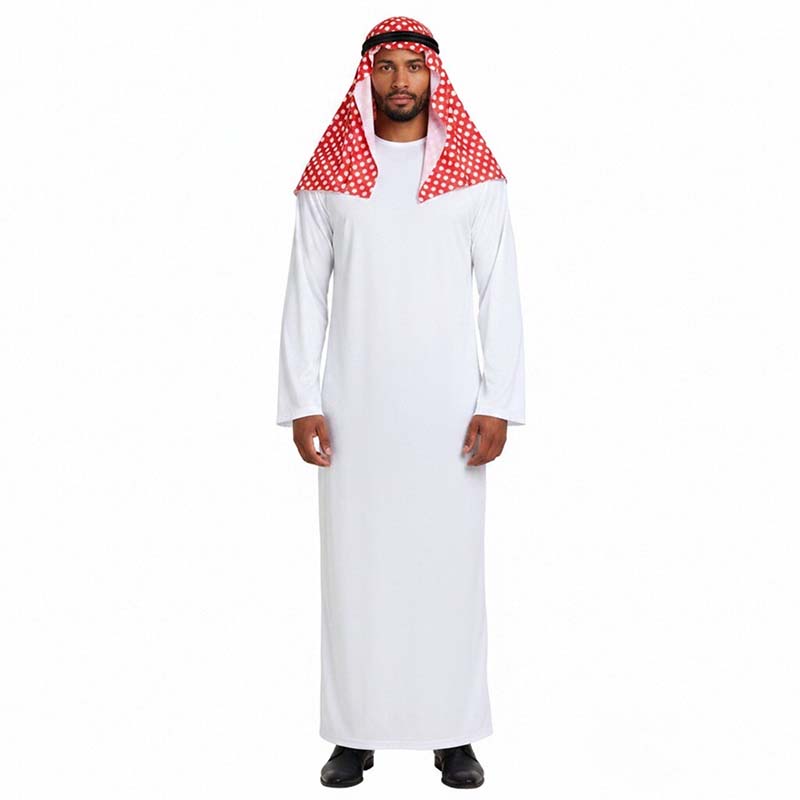 زي عربي تقليدي للرجال، ثوب عرب - مراجعة Ascot Neck Scarf وسعره